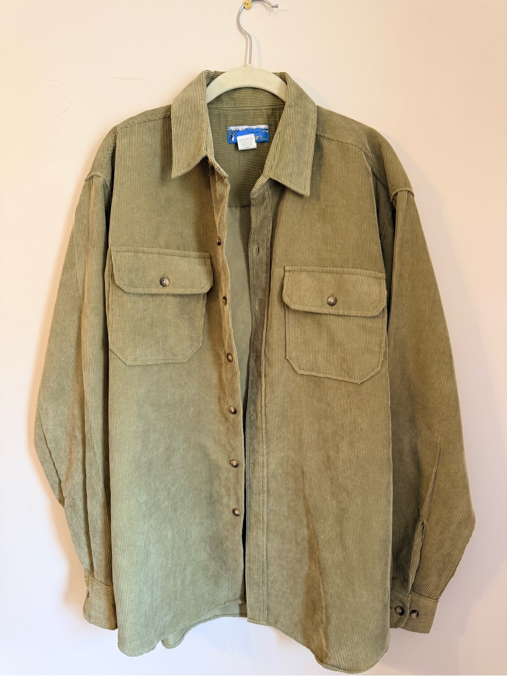 Stagg Hill Olive Green Corduroy Utility Jacket Men XL